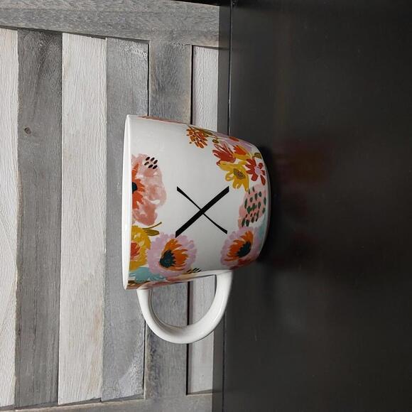 16oz Stoneware Monogram Floral Mug X | Opalhouse - Picture 1 of 5